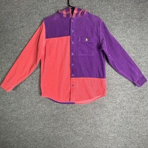 Teddy‎ Fresh Corduroy Color Block Jacket Hoodie Small Streetwear